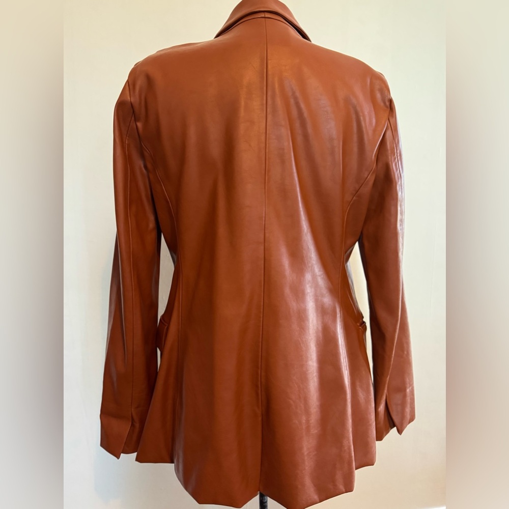 BLANKNYC Faux Leather Double-Breasted Blazer โ Rich Mocha - Picture 5 of 12